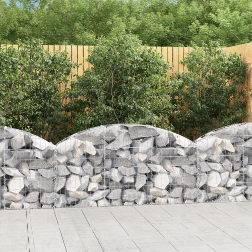 vidaXL Gabion bågformad 150x30x60/80 cm galvaniserat järn