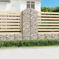 Produktbild för Gabion bågformad 100x50x220/240 cm galvaniserat järn