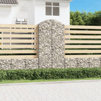 Produktbild för Gabion bågformad 100x50x200/220 cm galvaniserat järn