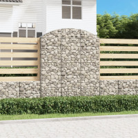 Produktbild för Gabion bågformad 150x30x180/200 cm galvaniserat järn