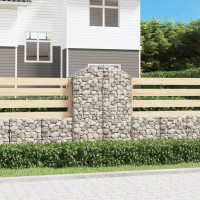 Produktbild för Gabion bågformad 100x50x140/160 cm galvaniserat järn