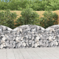 Produktbild för Gabion bågformad 150x30x80/100 cm galvaniserat järn