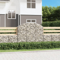 Produktbild för Gabion bågformad 150x30x120/140 cm galvaniserat järn