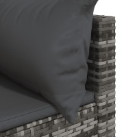 Miniatyr av produktbild för Loungegrupp med dynor 3 delar konstrottning grå