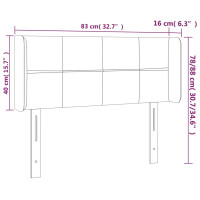 Produktbild för Sänggavel LED blå 83x16x78/88 cm tyg