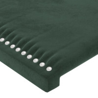 Produktbild för Sänggavel LED mörkgrön 203x16x78/88 cm sammet