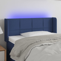 Miniatyr av produktbild för Sänggavel LED blå 103x16x78/88 cm tyg
