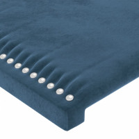 Produktbild för Sänggavel LED mörkblå 203x16x78/88 cm sammet