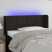 Miniatyr av produktbild för Sänggavel LED svart 93x16x78/88 cm tyg