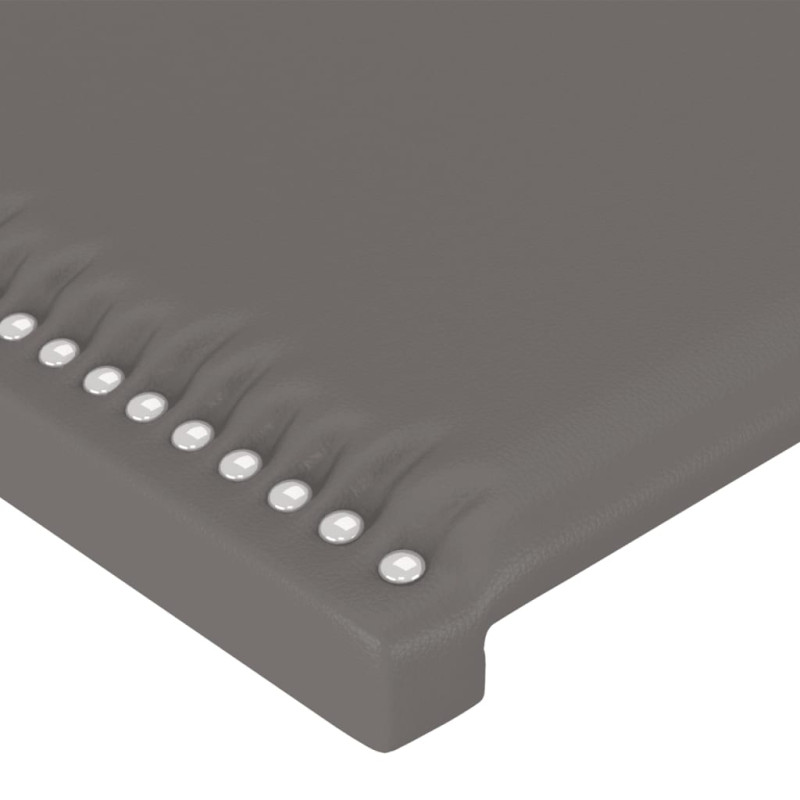 Produktbild för Sänggavel LED grå 183x16x78/88 cm konstläder