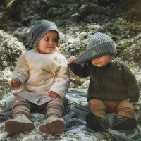 Produktbild för Wool Beanie - Deco Turquoise 1-2 år