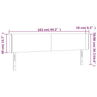 Produktbild för Sänggavel LED mörkgrå 163x16x78/88 cm sammet