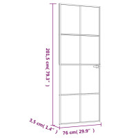 Produktbild för Innerdörr 76x201,5 cm härdat glas och aluminium slim