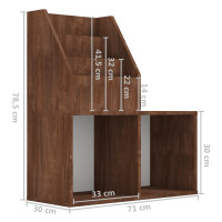 Miniatyr av produktbild för Tidningsställ för barn brun ek 71x30x78,5 cm konstruerat trä