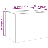 Produktbild för Odlingslåda 62x47x46 cm rosttrögt stål