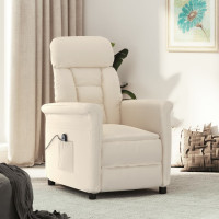 Produktbild för Elektrisk reclinerfåtölj beige mikrofiber