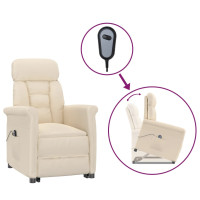 Produktbild för Elektrisk reclinerfåtölj beige mikrofiber