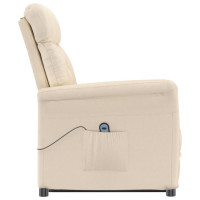 Produktbild för Elektrisk reclinerfåtölj beige mikrofiber