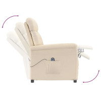 Produktbild för Elektrisk reclinerfåtölj beige mikrofiber