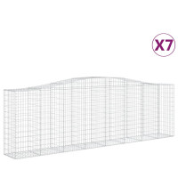 Produktbild för Gabioner bågformade 7 st 400x50x120/140 cm galvaniserat järn