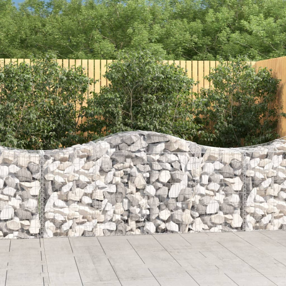 Produktbild för Gabioner bågformade 2 st 200x50x80/100 cm galvaniserat järn
