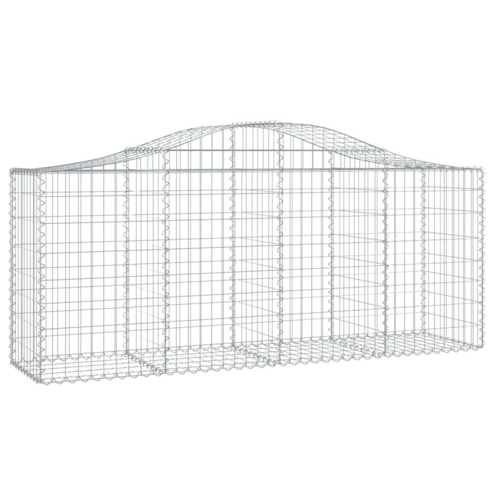 Produktbild för Gabioner bågformade 2 st 200x50x80/100 cm galvaniserat järn