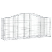 Produktbild för Gabioner bågformade 2 st 200x50x80/100 cm galvaniserat järn