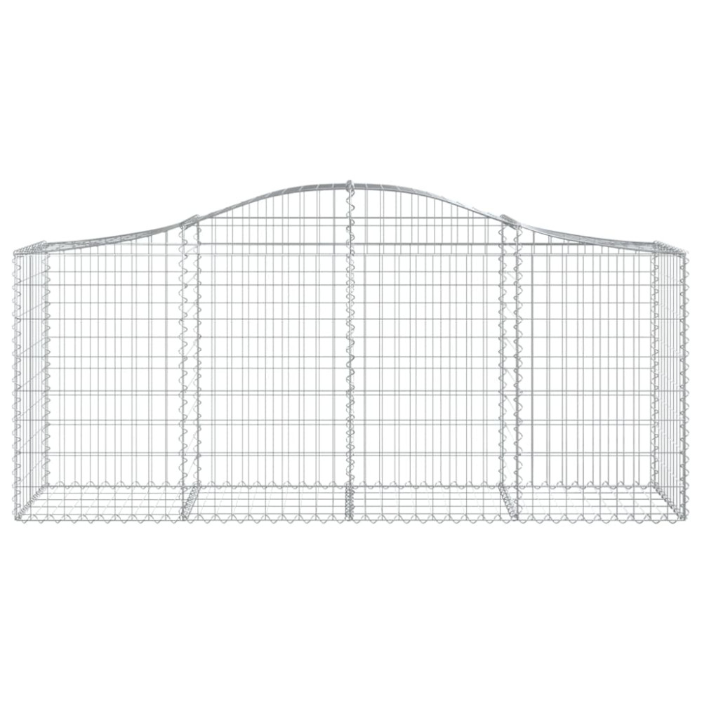 Produktbild för Gabioner bågformade 2 st 200x50x80/100 cm galvaniserat järn