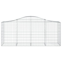 Produktbild för Gabioner bågformade 2 st 200x50x80/100 cm galvaniserat järn