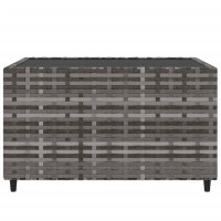 Produktbild för Loungebord fyrkantigt grå 50x50x30 cm konstrotting