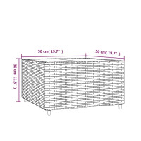 Produktbild för Loungebord fyrkantigt grå 50x50x30 cm konstrotting