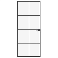 Produktbild för Innerdörr 83x201,5 cm härdat glas och aluminium slim