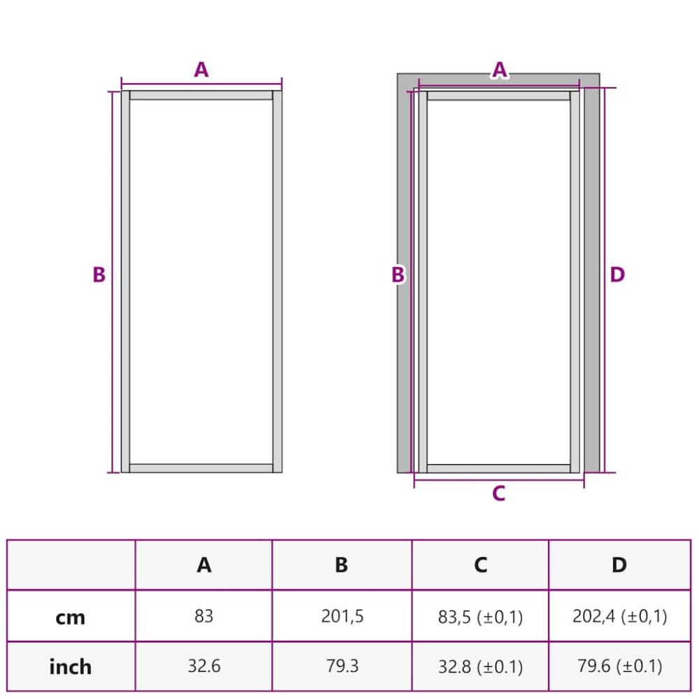 Produktbild för Innerdörr 83x201,5 cm härdat glas och aluminium slim