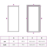 Produktbild för Innerdörr 83x201,5 cm härdat glas och aluminium slim