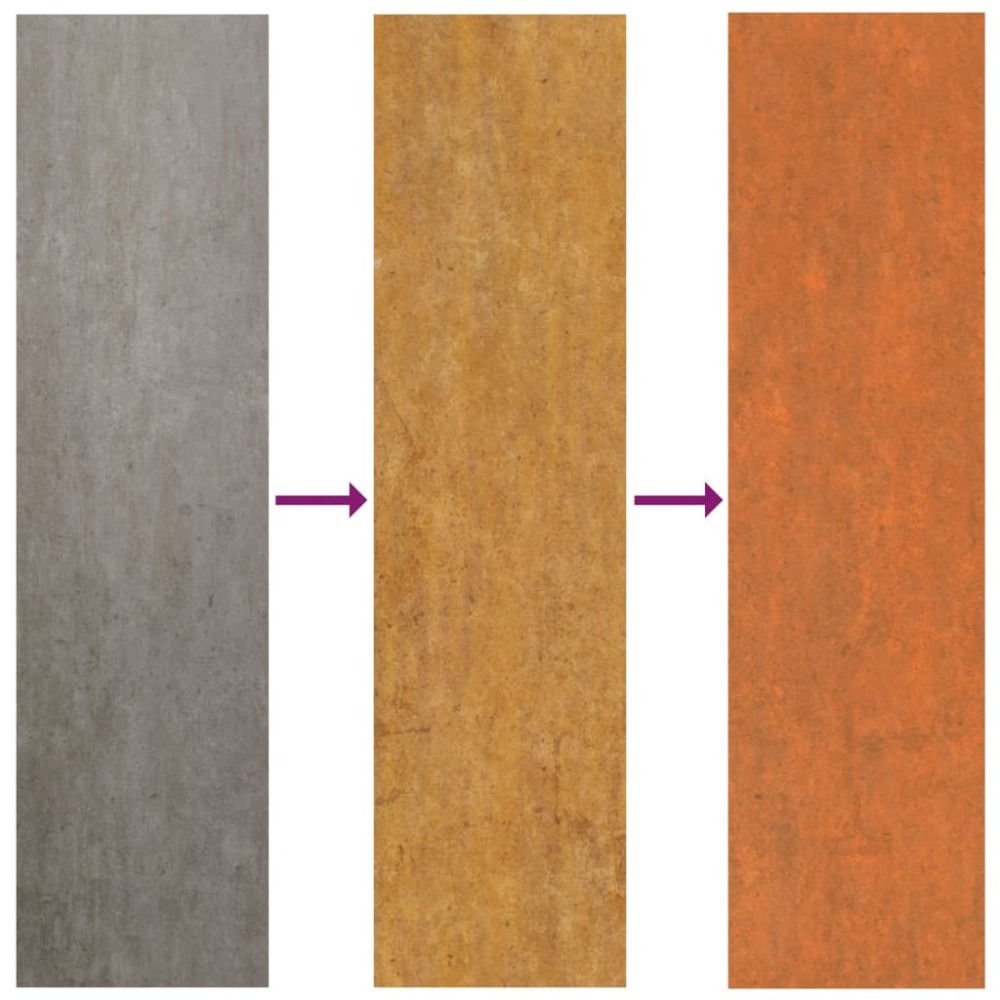 Produktbild för Takplåt 12 st rostfärgad 60x44 cm rosttrögt stål