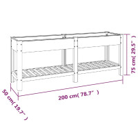 Produktbild för Upphöjd odlingslåda grå 200x50x75 cm WPC