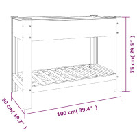 Produktbild för Upphöjd odlingslåda grå 100x50x75 cm WPC