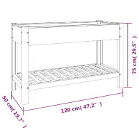 Produktbild för Upphöjd odlingslåda grå 120x50x75 cm WPC