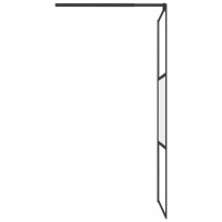 Produktbild för Duschvägg med hylla svart 100x195 cm ESG-glas&aluminium