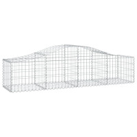 Produktbild för Gabioner bågformade 3 st 200x50x40/60 cm galvaniserat järn