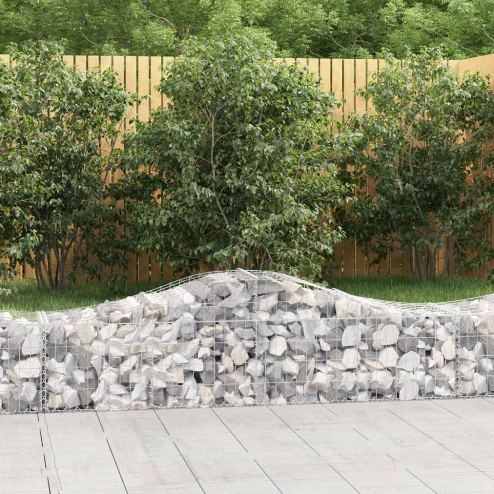 Produktbild för Gabioner bågformade 2 st 200x50x40/60 cm galvaniserat järn