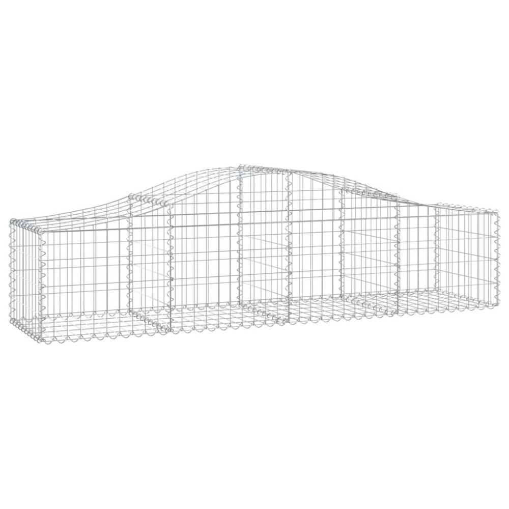 Produktbild för Gabioner bågformade 2 st 200x50x40/60 cm galvaniserat järn