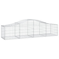 Produktbild för Gabioner bågformade 2 st 200x50x40/60 cm galvaniserat järn