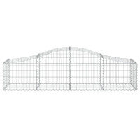 Produktbild för Gabioner bågformade 2 st 200x50x40/60 cm galvaniserat järn