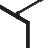 Produktbild för Duschvägg med hylla svart 100x195 cm ESG-glas&aluminium