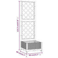 Produktbild för Odlingslåda med spaljé vit 40x40x121,5 cm PP