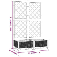 Produktbild för Odlingslåda med spaljé vit 80x40x121,5 cm PP