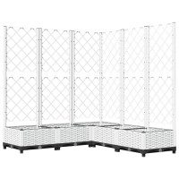 Produktbild för Odlingslåda med spaljé vit 120x120x121,5 cm PP