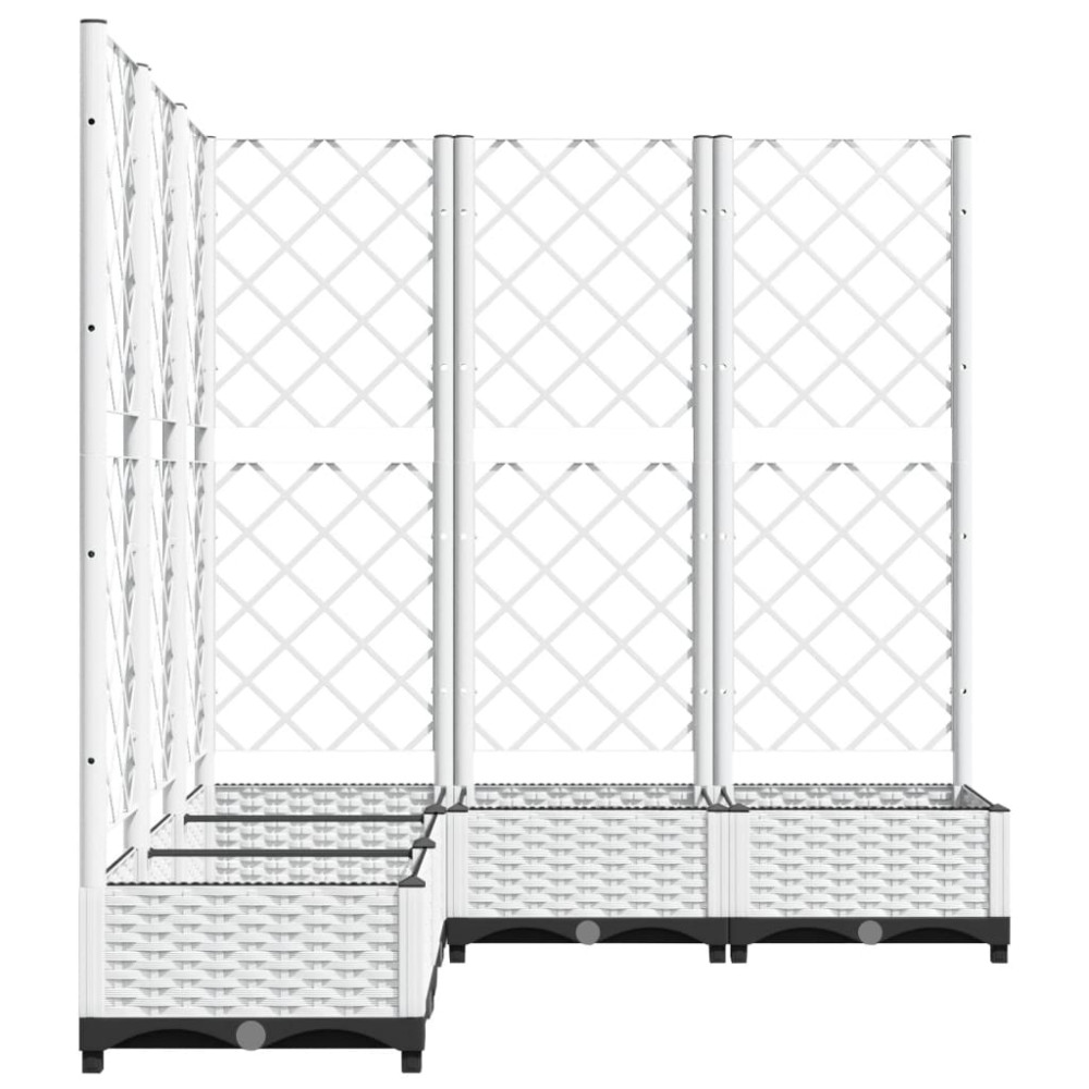Produktbild för Odlingslåda med spaljé vit 120x120x121,5 cm PP