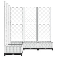 Produktbild för Odlingslåda med spaljé vit 120x120x121,5 cm PP